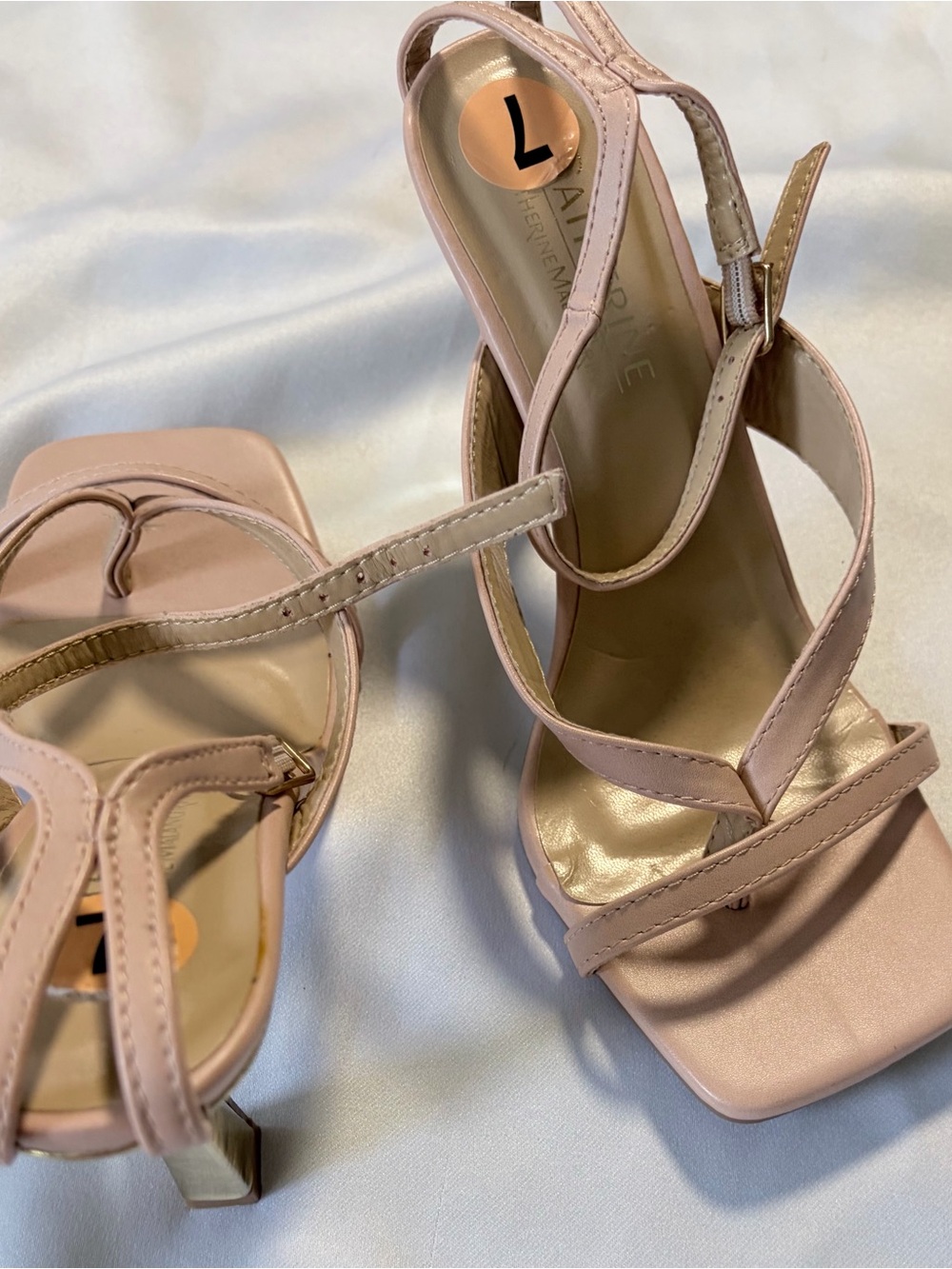 Catherine Malandrino Blush Pink Strappy High Heel Sandals